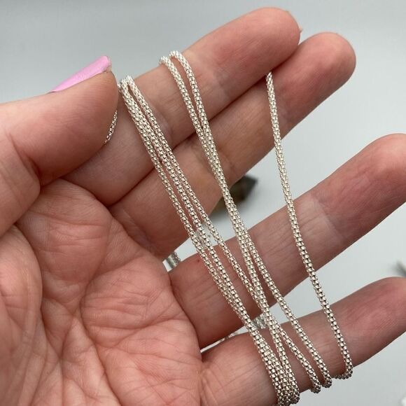 Sterling Silver Italian Popcorn Chain 24” - Picture 5 of 5